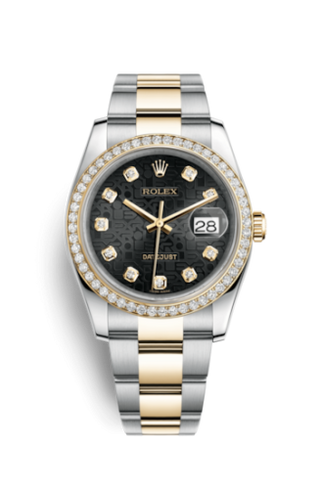 Rolex - 116243-0024  Datejust 36 Rolesor Yellow Diamond / Oyster / Black Computer