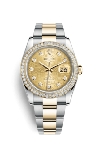 Rolex - 116243-0029  Datejust 36 Rolesor Yellow Diamond / Oyster / Champagne Computer