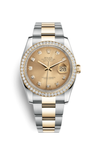 Rolex - 116243-0031  Datejust 36 Rolesor Yellow Diamond / Oyster/ Champagne Diamond