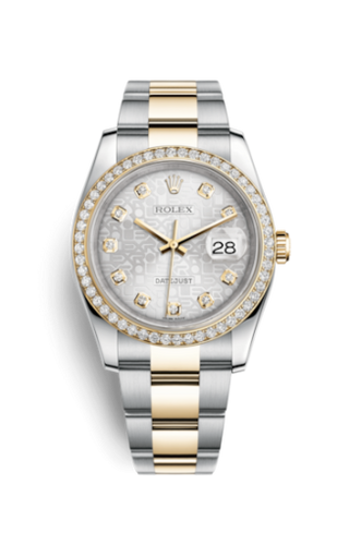 Rolex - 116243-0035  Datejust 36 Rolesor Yellow Diamond / Oyster / Silver Computer