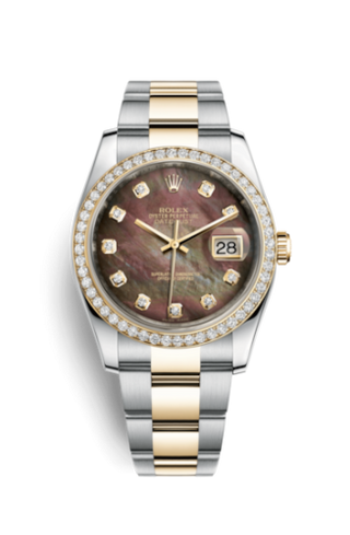 Rolex - 116243-0037  Datejust 36 Rolesor Yellow Diamond / Oyster / Black MOP