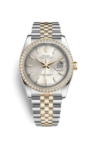 Rolex - 116243-0061  Datejust 36 Rolesor Yellow Diamond / Jubilee / Silver