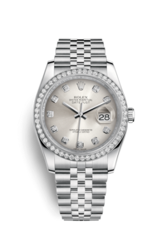 Rolex - 116244-0001  Datejust 36 Stainless Steel Diamond / Jubilee / Silver Diamonds