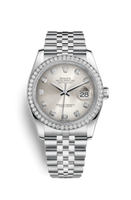 Rolex Datejust 36 Rolesor Everose Domed / Jubilee / Silver Diamond (116244-0001)