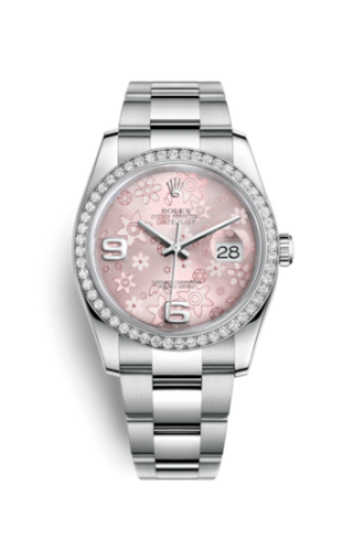 Rolex - 116244-0007  Datejust 36 Stainless Steel Diamond / Oyster / Pink Floral