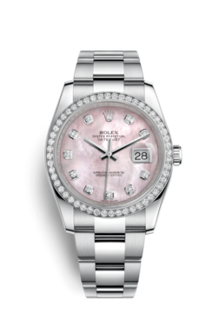 Rolex - 116244-0018  Datejust 36 Stainless Steel Diamond / Oyster / Pink MOP