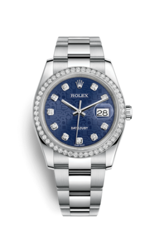 Rolex - 116244-0021  Datejust 36 Stainless Steel Diamond / Jubilee / Blue Computer