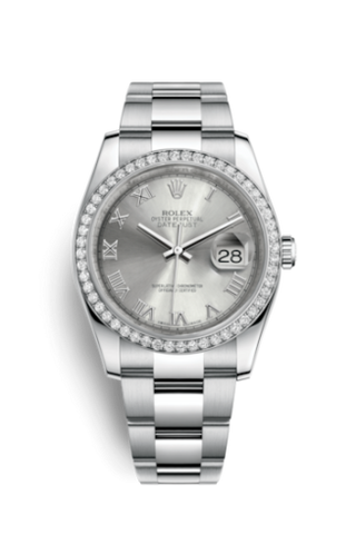 Rolex - 116244-0028  Datejust 36 Stainless Steel Diamond / Oyster / Rhodium Roman