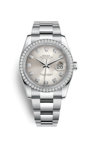 Rolex - 116244-0033  Datejust 36 Stainless Steel Diamond / Oyster / Silver Diamonds