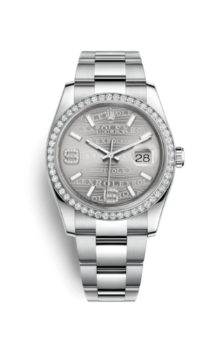 Rolex - 116244-0038  Datejust 36 Stainless Steel Diamond/ Oyster / Rhodium Wave