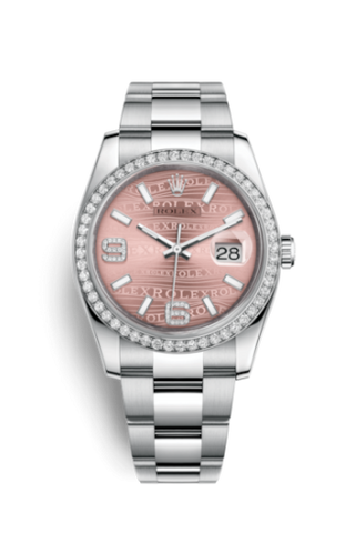 Rolex - 116244-0039  Datejust 36 Stainless Steel Diamond / Oyster / Pink Wave