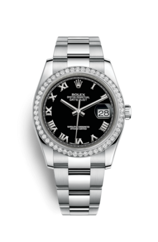 Rolex - 116244-0040  Datejust 36 Stainless Steel Diamond / Oyster / Black Roman