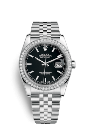 Rolex - 116244-0043  Datejust 36 Stainless Steel Diamond / Jubilee / Black