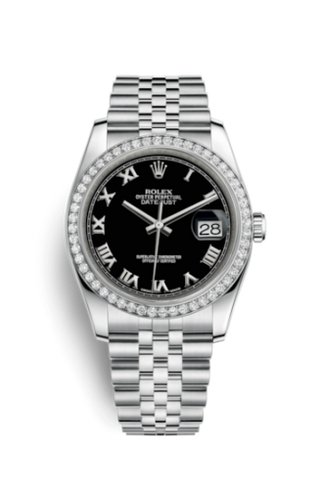 Rolex - 116244-0045  Datejust 36 Stainless Steel Diamond / Jubilee / Black Roman