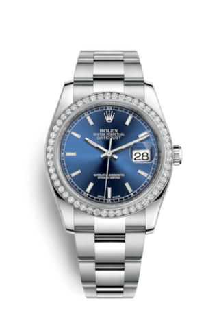 Rolex - 116244-0048  Datejust 36 Stainless Steel Diamond / Oyster / Blue