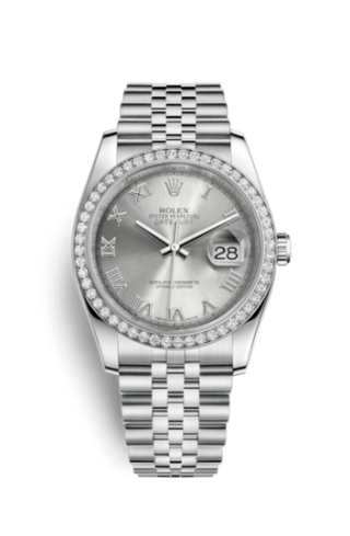 Rolex - 116244-0055  Datejust 36 Stainless Steel Diamond / Jubilee / Rhodium Roman