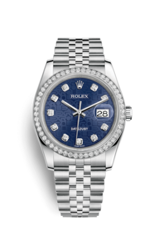 Rolex - 116244-0059  Datejust 36 Stainless Steel Diamond / Jubilee / Blue Computer