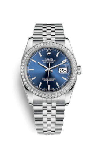 Rolex - 116244-0063  Datejust 36 Stainless Steel Diamond / Jubilee / Blue