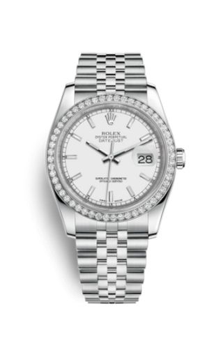 Rolex - 116244-0064  Datejust 36 Stainless Steel Diamond / Jubilee / White