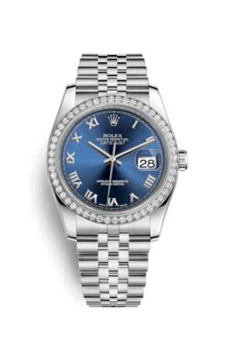 Rolex - 116244-0071  Datejust 36 Stainless Steel Diamond / Jubilee / Blue Roman