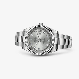 Rolex - 116334-0007  Datejust II Fluted Silver Diamonds