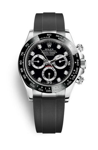 Rolex - 116519LN-0025  Cosmograph Daytona White Gold / Cerachrom / Black - Diamond / Oysterflex