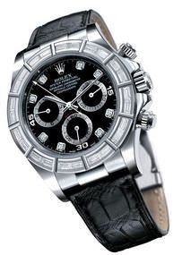 Rolex - 116589br  Daytona White Gold 24 Baguette Strap Black Diamond