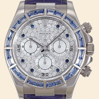 Rolex - 116589saciI-0001  Daytona White Gold  Blue Sapphire Strap Paved