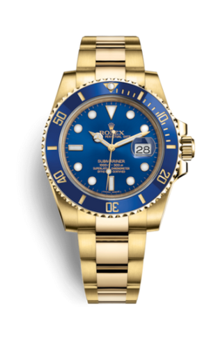 Rolex - 116618LB-0003  Submariner Date Yellow Gold / Blue