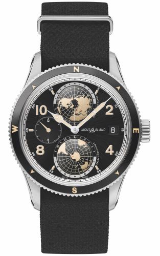 Montblanc - 117837  1858 Geosphere Stainless Steel / Black / NATO