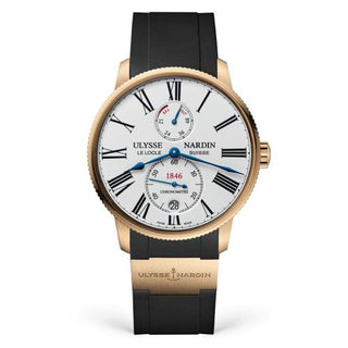 Ulysse Nardin - 1182-310-3/40  Marine Torpilleur Rose Gold / White / Rubber