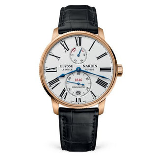 Ulysse Nardin - 1182-310/40  Marine Torpilleur Rose Gold / White / Alligator