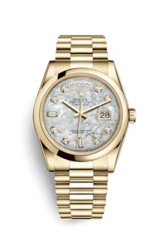 Rolex - 118208-0061  Day-Date 36 Yellow Gold Domed President Mother of Pearl Diamonds