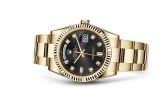 Rolex - 118238-0111  Day-Date 36 Yellow Gold Fluted / Oyster / Black Diamonds