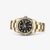 Rolex - 118238-0111  Day-Date 36 Yellow Gold Fluted / Oyster / Black Diamonds