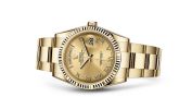 Rolex - 118238-0183  Day-Date 36 Yellow Gold Fluted / Oyster / Champagne Roman