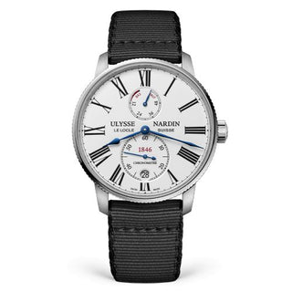 Ulysse Nardin - 1183-310-0A/0A  Marine Torpilleur Stainless Steel / White / Fabric