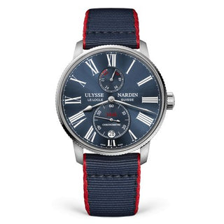 Ulysse Nardin - 1183-310-3A/0A  Marine Torpilleur Stainless Steel / Blue / Fabric