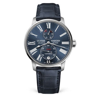 Ulysse Nardin - 1183-310/43  Marine Torpilleur Stainless Steel / Blue / Alligator