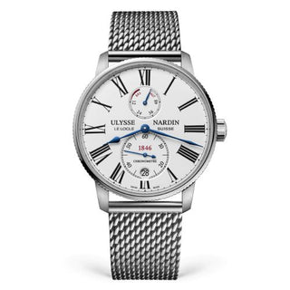 Ulysse Nardin - 1183-310-7MIL/40  Marine Torpilleur Stainless Steel / White / Mesh