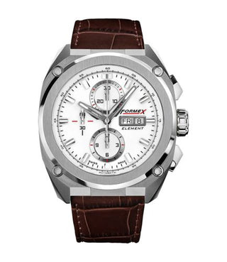 Formex - 1200.1.8011.322  Element Automatic Chronograph Full Steel / White / Croco