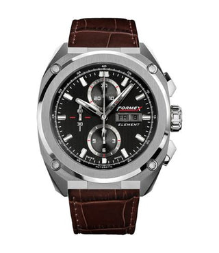 Formex - 1200.1.8021.311  Element Automatic Chronograph Full Steel / Black / Croco