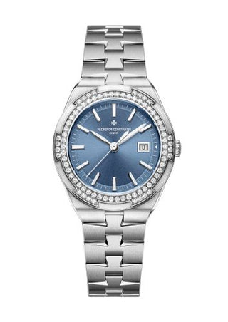 Vacheron Constantin - 1205V/100A-B590  Overseas Quartz Stainless Steel / Diamond / Blue