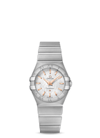 Omega Constellation Quartz 27 Brushed Stainless Steel / Blue Feather (123.10.27.60.02.004)