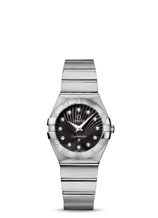 Omega - 123.10.27.60.51.001  Constellation Quartz 27 Brushed Stainless Steel / Black Supernova