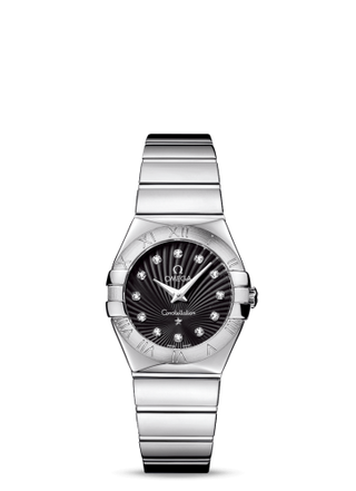 Omega - 123.10.27.60.51.002  Constellation Quartz 27 Polished Stainless Steel / Black Supernova