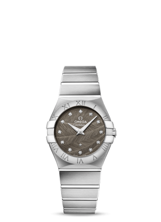 Omega - 123.10.27.60.56.001  Constellation Quartz 27 Brushed Stainless Steel / Grey Feather