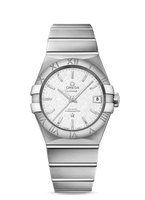 Omega Constellation Co-Axial 27 Brushed Stainless Steel / Diamond / Grey Feather (123.10.38.21.02.004)