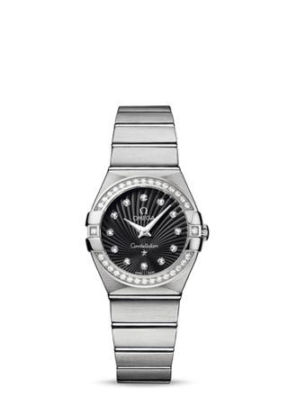 Omega - 123.15.27.60.51.001  Constellation Quartz 27 Brushed Stainless Steel / Diamond / Black Supernova