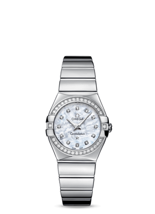 Omega - 123.15.27.60.55.003  Constellation Quartz 27 Polished Stainless Steel / Diamond / MOP